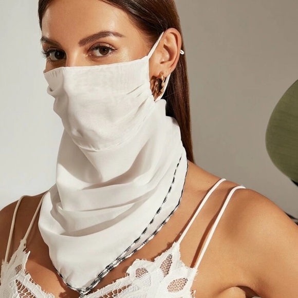 LAST 1! White Scarf Face Mask - Picture 2 of 6